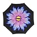 Elover 32in X 8 Panels Double Layer Inverted Umbrella, B - Purple Daisy