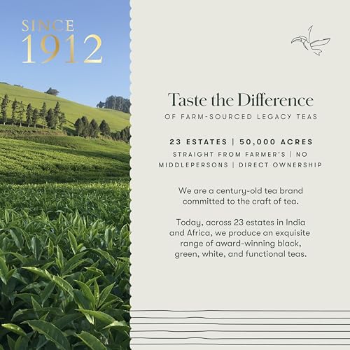 LUXMI ESTATES LAVENDER VALLEY ORGANIC LAVENDER TEA (50 TEA BAGS) LOW CAFFEINE TEA BAGS FOR SLEEP, RELAXING, CALMING, AND STRESS RELIEF, WITH CERTIFIED ORGANIC DARJEELING MAKAIBARI WHITE TEA