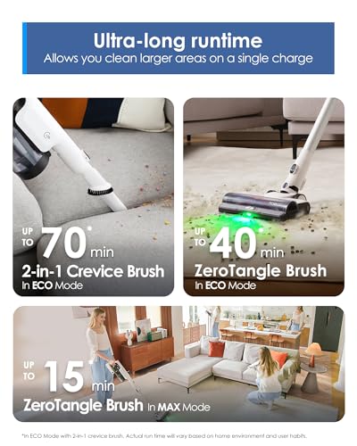 Tineco Pure One A50S Cordless Stick Vacuum Cleaner, 185W Suction,1L Larger Dustbin, 3DSense Power Brush, PureCyclone Tech, Easily Tackles Large Debris
