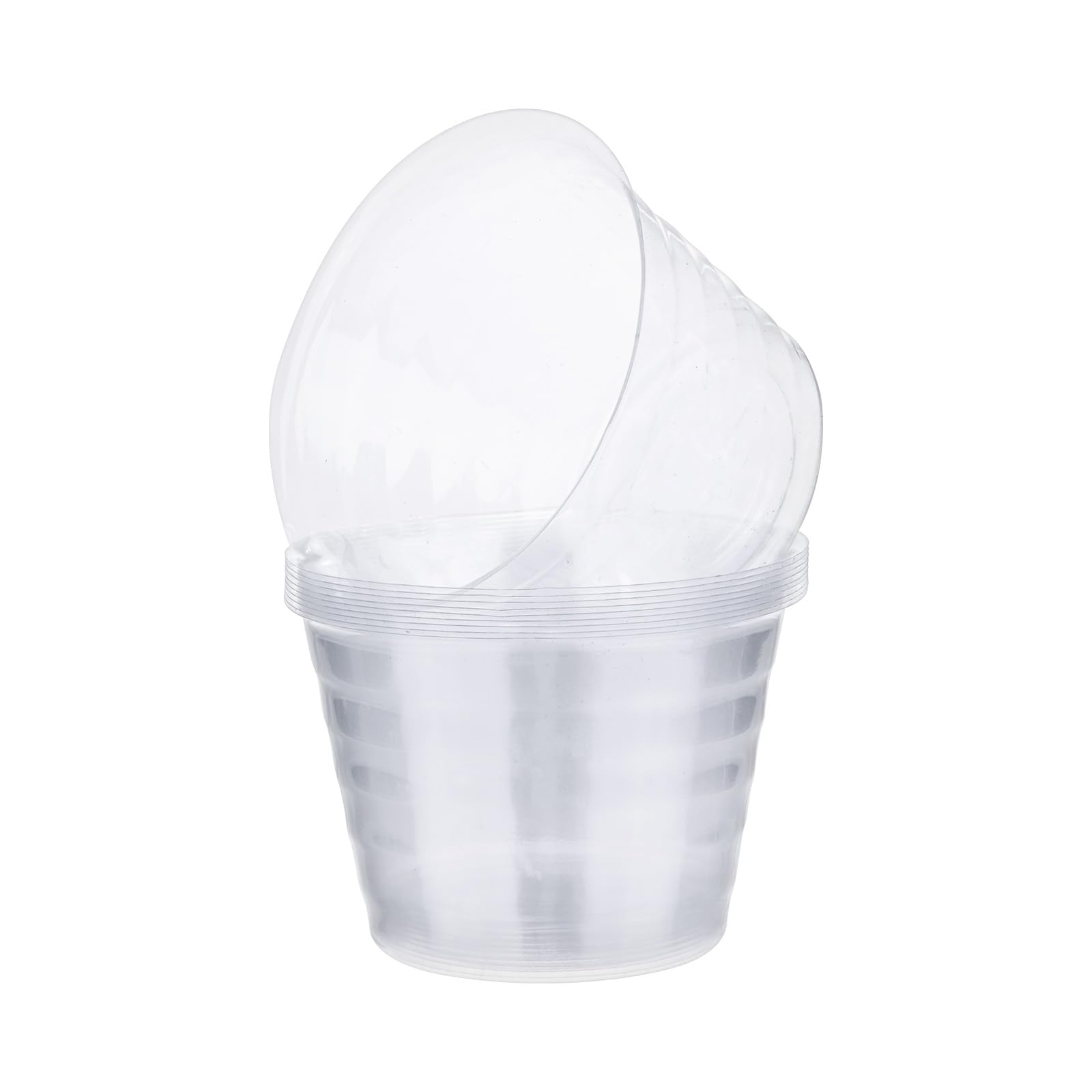 M METERXITY 10-Pack Plastic Plant Saucer, 4.3 Inch Clear Thin Plant Saucer Drip Tray for Indoor/Outdoor, Planter Liners Nursery Pots