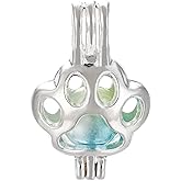 Vie jeune 10pcs Silver Pearl Cage Locket Pendants, Essential Oil Diffuser DIY Necklace Bracelet Jewelry Making Craft, Bulk Beads Aromatherapy Diffuser Charms Gifts for Women Girls