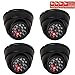 VideoSecu 4 Pack Dome Dummy Fake Infrared IR CCTV Surveillance Security Cameras Imitation Simulated Blinking LED with Security Warning Stickers C4B