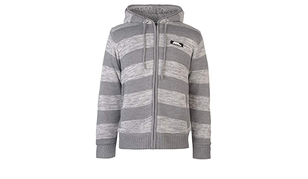 no fear knitted fleece hoody mens