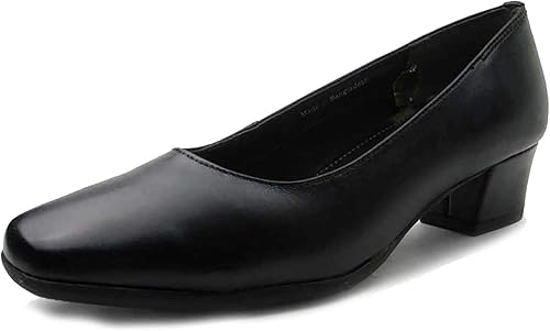 Amazon Petit Princesse プチプリンセス 婦人靴 レディースシューズ レディース ヒール ローヒール パンプス 無地 3e 幅広 本革 柔らかい 歩きやすい 仕事 冠婚葬祭 黒 ブラック 型番1160 パンプス
