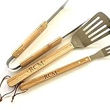 The Personal Exchange Personalized BBQ Grill Tool Set Custom Engraved Barbecue Grilling Set 3 Pieces
