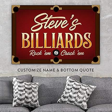Celycasy Billiards Sign Billiards Art Billiards Room Decor