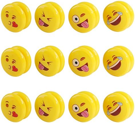 Emoji Yo-yos Smiley Faces Toy Balls Yo Yo Kids Party Favors 4 Styles--Pack of 12
