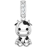 PROESS Sterling Silver/Red Panda/Cow/Highland Cow/Otter/Squirrel/Elephant/Axolotl/Cat/Fox/Bee/Butterfly/Hummingbird/Tiger/Lion/Mokeny/Koala/Dog Charm Animal Charms Bead for Jewelry Making