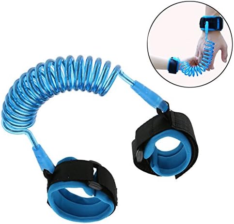 AlJoLife Anti Lost Baby Safety Harness Wrist Flexible Walking Hand Belt For 1-12 years old child (Lengthen 1.5) - Blue