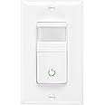 Maxxima Occupancy Vacancy Motion Sensor PIR Wall Switch, 3-Way or Single Pole Wall Plate Included, Commercial or Residential, 120-277V