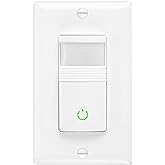 Maxxima Occupancy Vacancy Motion Sensor PIR Wall Switch, 3-Way/Single Pole | Wall Plate Included, Commercial or Residential, 120-277V
