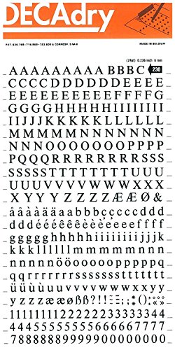 Transferable Letters and Numbers, Black, Super Letters and Numbers, 6 mm, Black