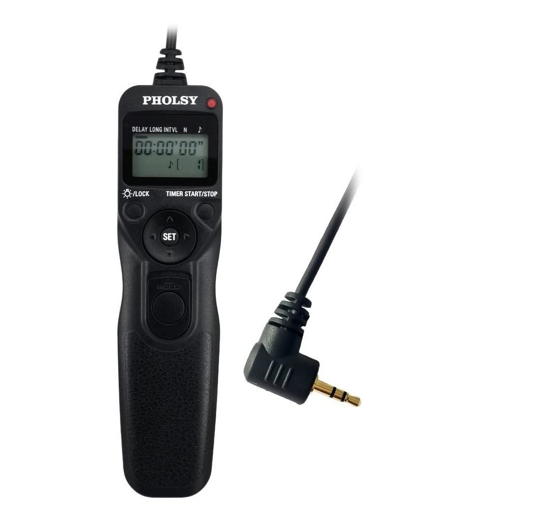 PHOLSY C6 Timer Camera Remote Control Switch with Intervalometer Compatible with Canon R8 R6 R100 90D 250D 200D 850D; for Olympus E-M1X E-M1 II E-M1 III; for Fuji GFX100 XT3 XT4 XT5 XT30