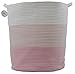 Cotton Rope Basket for Storage and Organization in Baby Nursery or Kids Room | Extra Large 18” x 16” Decorative Laundry Hamper, Organizer for Blankets, Towels, Toys, Books | Pink/White