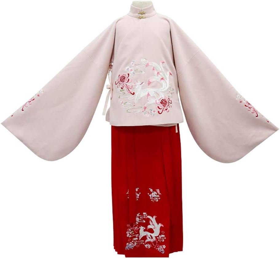 Oipoodde Hanfu Chinese Traditional Hanfu With Embroidered Animal Pattern Halloween Cosplay Chinese Costume Hanfu Fairy Dress For Women Cosplay Costume (Color : Pink, Size : L)
