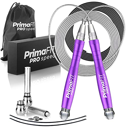 PrimaFIT Springseil Erwachsene Fitness Seilspringen mit Gewichten Boxen