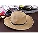 TINKSKY Cowboy Sun Hat Wide Brim Hat Summer Beach Straw Cap Foldable Caps (Khaki)