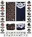 VANCROWN Headwear Head Wrap Sport Headband Sweatband 220 Patterns Magic Scarf 12PCS & 6PCS 12 in 1 (12PCS.Skeletons 2)