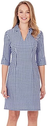 Jude Connally Michelle Gingham Navy M Womens Dress