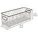mDesign Deep Metal Bathroom Storage Organizer Basket Bin - Farmhouse Wire Grid Design - for Cabinets, Shelves, Closets, Vanity Countertops, Bedrooms, Under Sinks - 2 Pack - Bronze