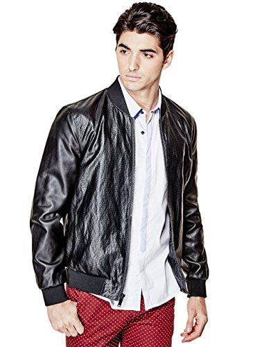 g by guess men's leather jacket