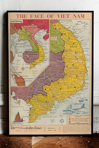 Amazon.com - YTOMEAT vietnam war map antique Maps Tin Sign Wall