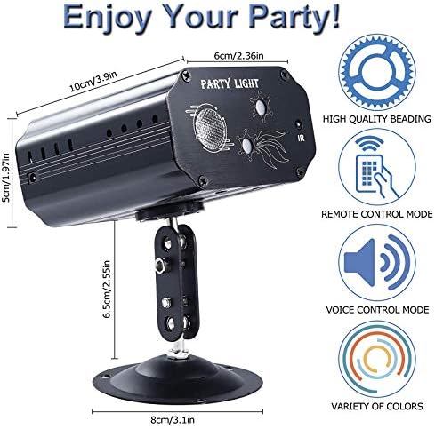 Laser Occasion Lights,Sound Activated Disco Strobe Stage Mild,3 Lens DJ Sound Activated Led Projector for Christmas Birthday Decorations Karaoke KTV Bar Lamps