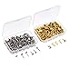 Shappy 500 Pieces Paper Fasteners Brass Plated Scrapbooking Brads Round Metal Brads with Storage Box for Crafts Making DIY, Gold and Silver