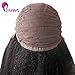 Enoya Natural Looking Italian Yaki Lace Front Wigs/Silk Top Lace Front Wigs Brazilian Remy Human Hair Wigs with Baby Hair for African Americans 130 Density (18