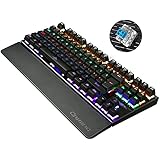RGB Mechanical Gaming Keyboard, ieGeek 87 Keys USB Wired Backlit Mechanical Illuminated Keyboard with Blue Switch Mechanical Feeling Detachable Palm Rest for PC Mac Gamer, Office, Home