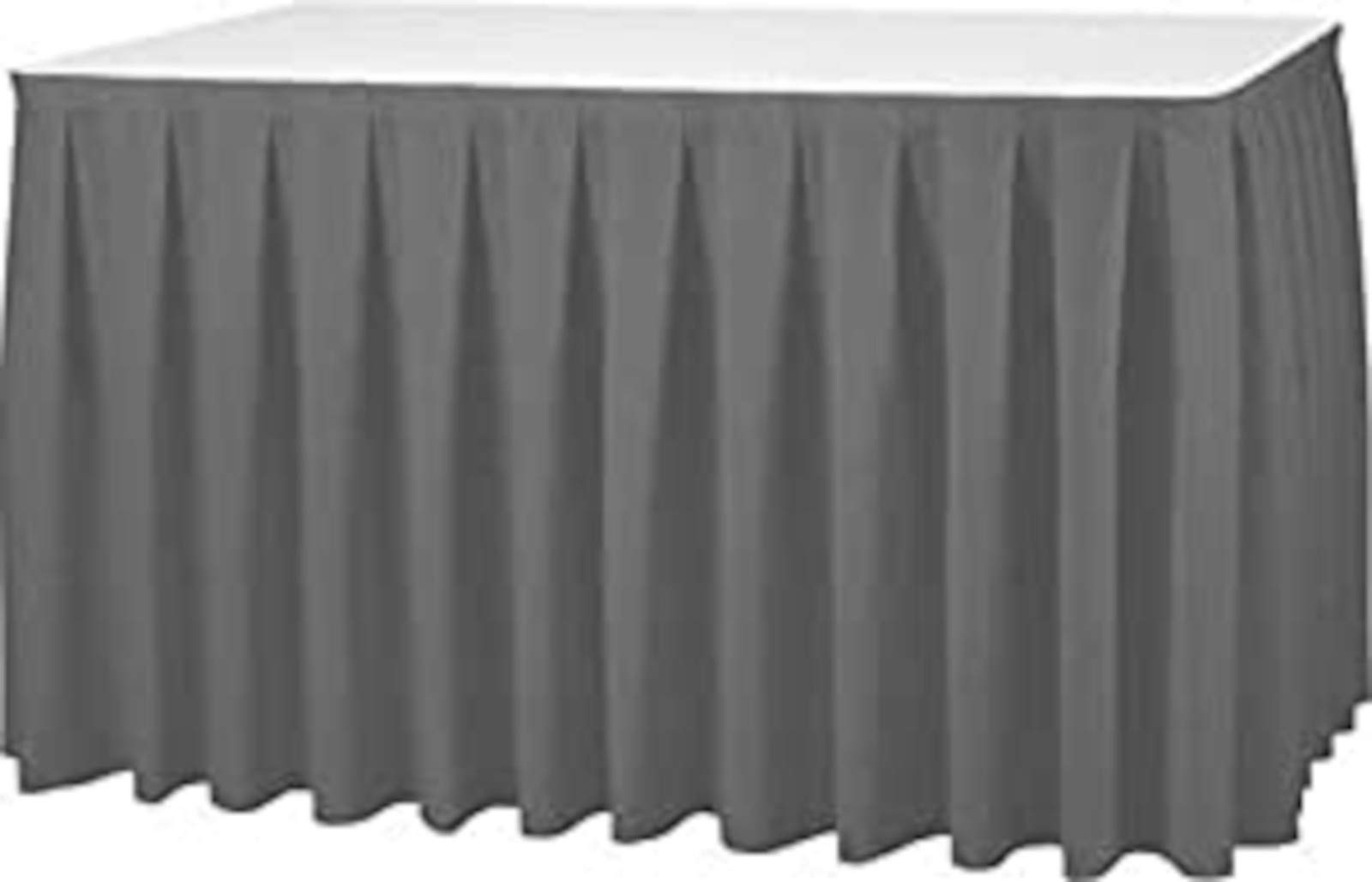 Gastro Uzal - Skirting Excellent Table Skirt with Box Pleat and Sizes for Tables, Buffet (Anthracite, 410 x 73 cm)
