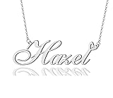 AOLO Hazel Heart Name Necklace Silver Stainless
