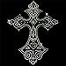 Iron on Hot Fix Rhinestone Motif Design Cross 6