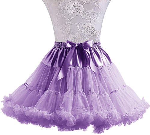 XinChangShangMao Women's Elastic Waist Chiffon Petticoat Puffy Tutu Tulle Skirt Princess Ballet Dance plinth Purple