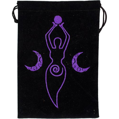 The New Age Source Unlined Velvet Bag 5'' X 7'' Embrodery- Moon Godde