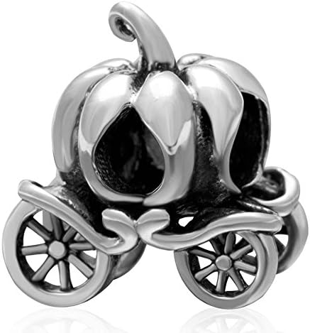 Choruslove Pumpkin Coach Charm Antique 925 Sterling Silver Bead fit European Bracelet(Jack O Lantern)