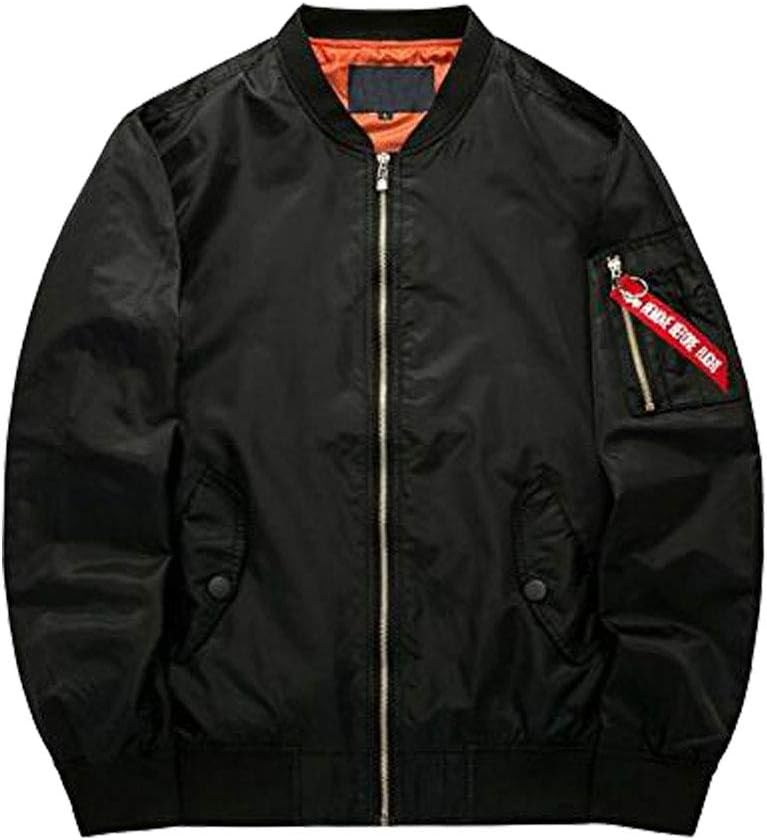HZCX FASHIONMen's Zipper Up Casual Light Weight Flight Bomber Jackets