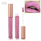 TOPBeauty Fashion Women Glitter Lip Makeup Waterproof Lip Gloss Nude Glitter Shimmer Focallure Lipstick Lip Kit #32