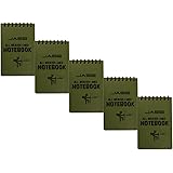 Cosmos ? Set of 5 Green Waterproof/All Weather/Shower/Aqua Notes/Notepad/Notebook