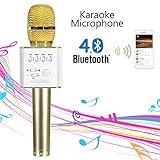 Mifanstech Q9 Mini Wireless Microphone Portable Handheld Cellphone Karaoke Player Universal Bluetooth Mobile Phone Speaker Karaoke Mic for Home KTV/Outdoor Party/Singing/Recording