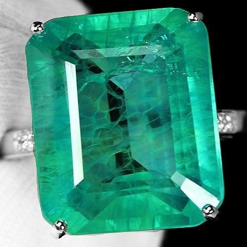 Vandokmai Natural Green Emerald 925 Silver Ring Women Wedding Bridal Gifts Jewelry Sz 6-10 (8)
