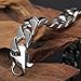 LEADCIN JOYEN Men's Chain Bracelet 316L Stainless Steel Curb Link 15mm Width, Silver Color