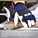 Vgo... 3-Pairs 32℉ or above Lined Pigskin Leather Warm Winter Cold Storage Frozen Safety Working Gloves(Size XL,Blue,PA7620F)