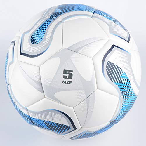 SHOKE Soccer Ball Size 5 Thermal-Bonding Hold Air, Water-Resistant Match Soccer Balls for Training Sports Rebound Height 51.18-53.15 inch