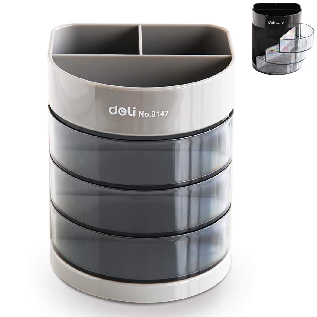 SIPLIV Creative Pencil Holder Pen Container Ideal Desk Accessory Can Accommodate Small Objects Office Pen Organizer - Gray