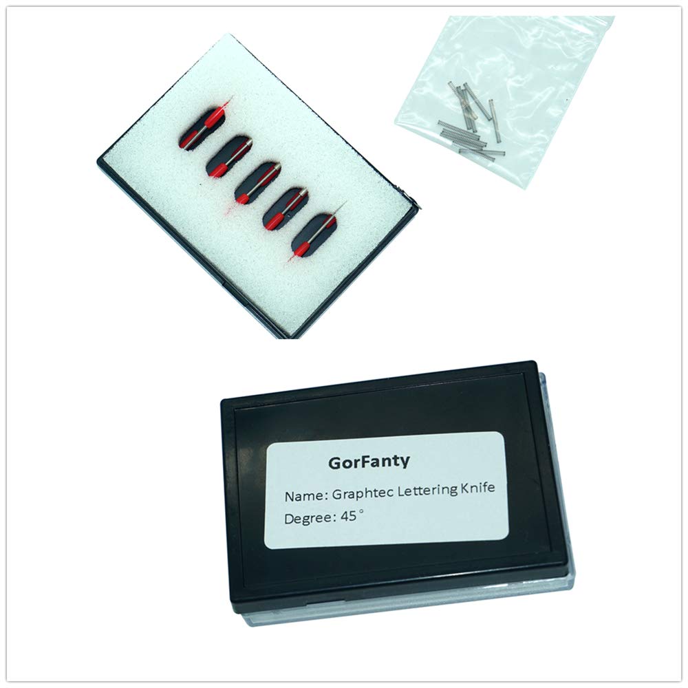 GorFanty 45 Degree Graphtec Blades Vinyl Cutter Lettering Blade Bits Cutting Plotter Tungsten Steel Carbide with Springs Pack of 10: Industrial & Scientific