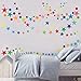 decalmile Rainbow Polka Dot and Star Wall Stickers Kids Room Wall Decor Baby Nursery Childrens Bedroom Playroom Wall Art (1 Pack)