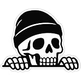 STICKY DUDE - Peeking Skull Skeleton, Cool Car Window Stickers, 5 inches - Sticker Laptop Wall Bumper Decal (1)