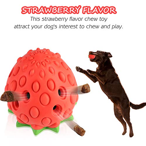 PEWOD Strawberry Tough Dog Toys for Aggressive Chewers Treat