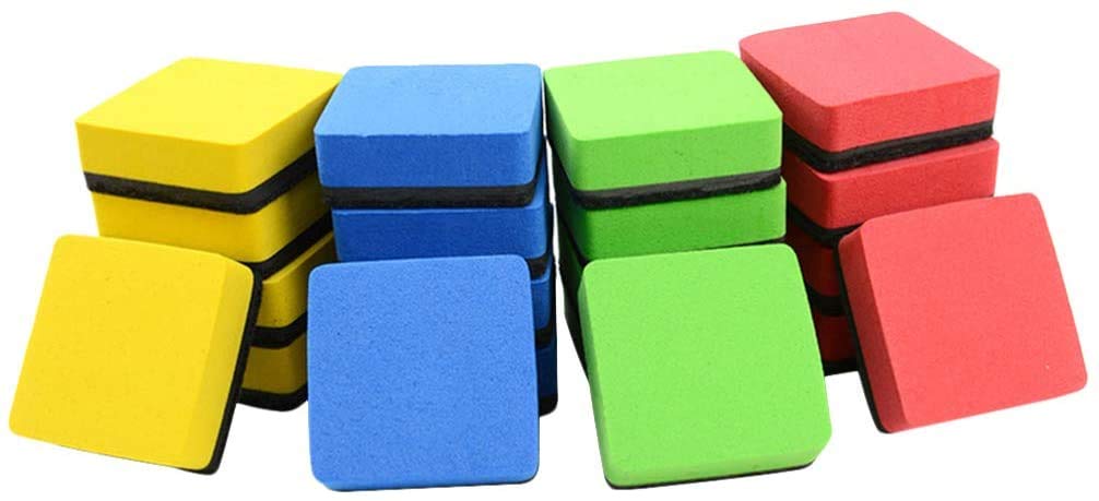 2 x Magnetic Whiteboard Eraser Dry Eraser Home, School and Office, Assorted Colours by Chloe and Tom